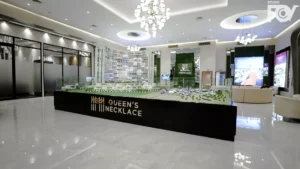 StudioFov miniature model of a modern multi-story building complex